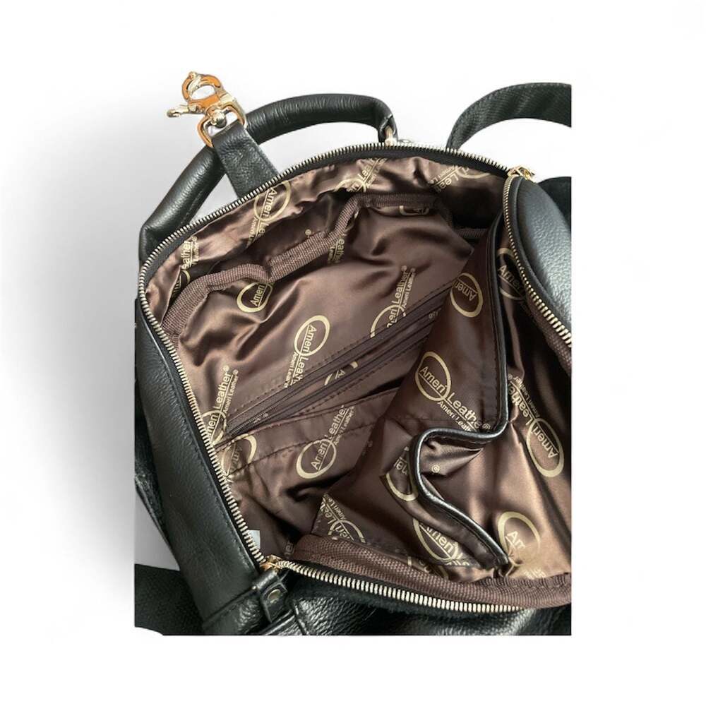 Ameri Leather Backpack Black Color - Picture 2 of 10
